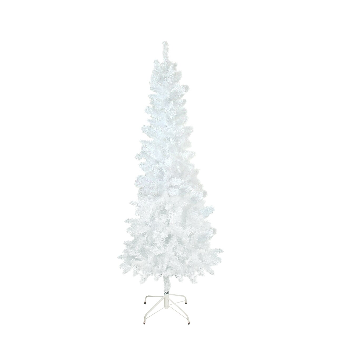 Northlight 7.5' Pencil White Glimmer Iridescent Spruce Artificial Christmas Tree, Unlit
